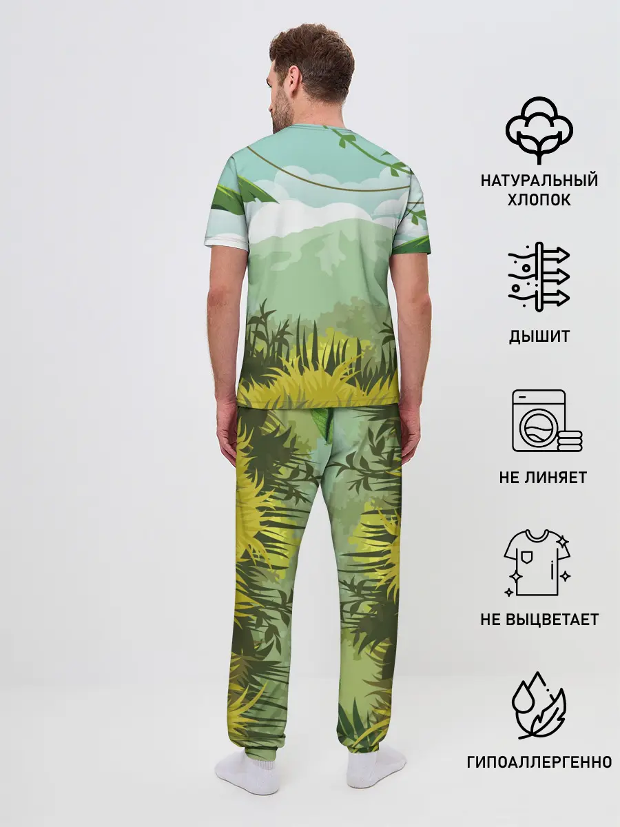 Мужская пижама с брюками / Тропики