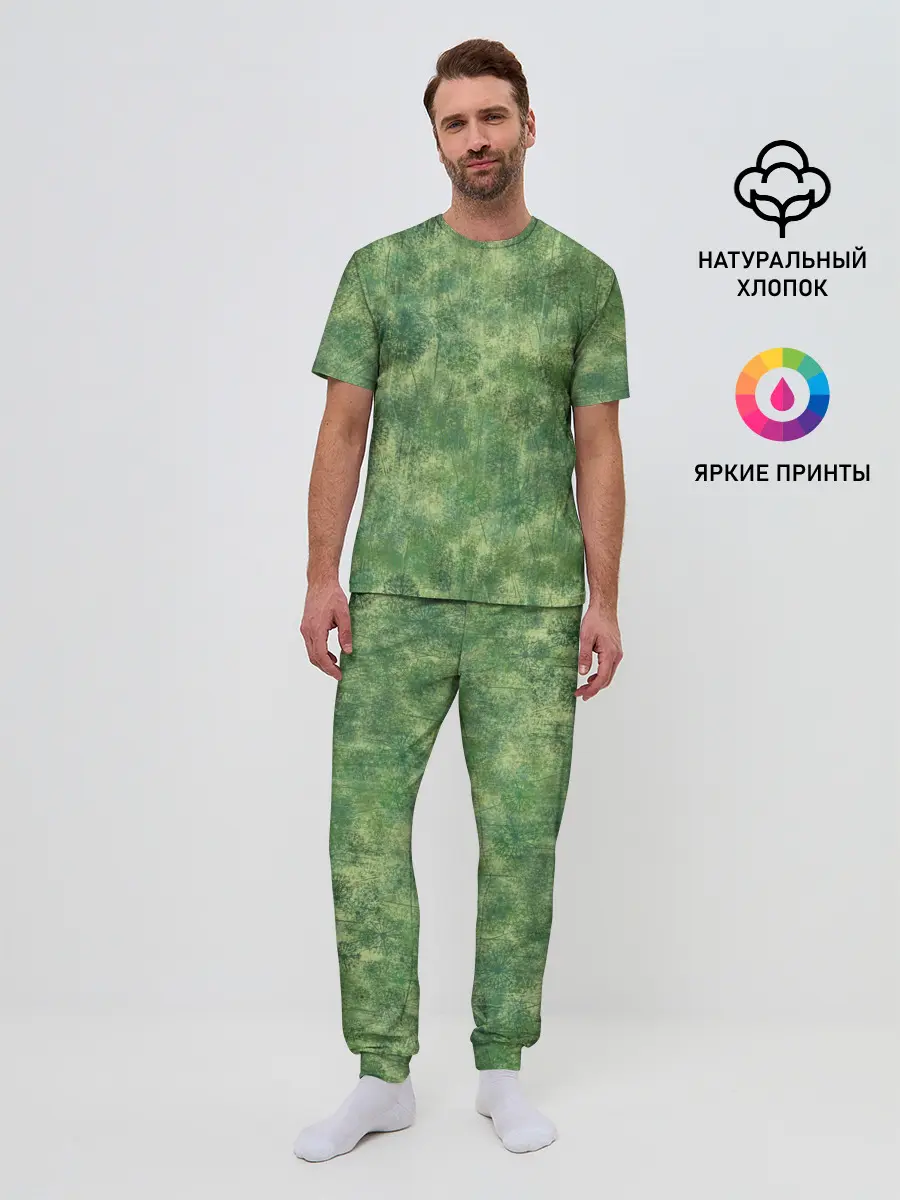 Мужская пижама с брюками / Одуванчики