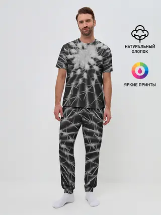 Мужская пижама с брюками / Кактусовый