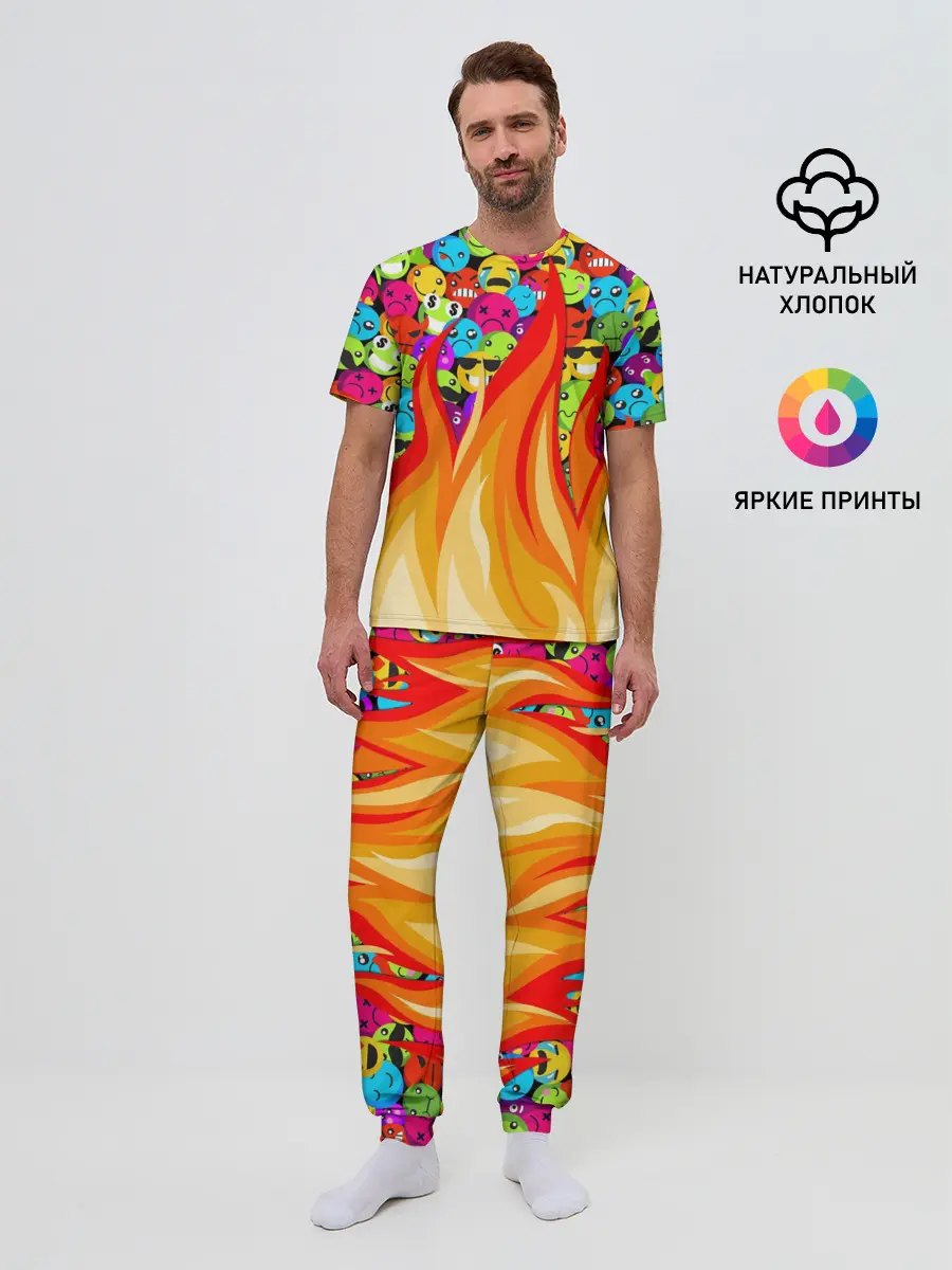 Мужская пижама с брюками / SLAVA MARLOW - Смайлики
