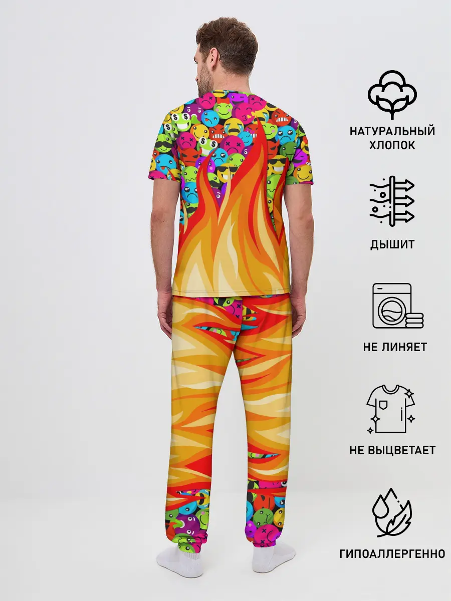 Мужская пижама с брюками / SLAVA MARLOW - Смайлики