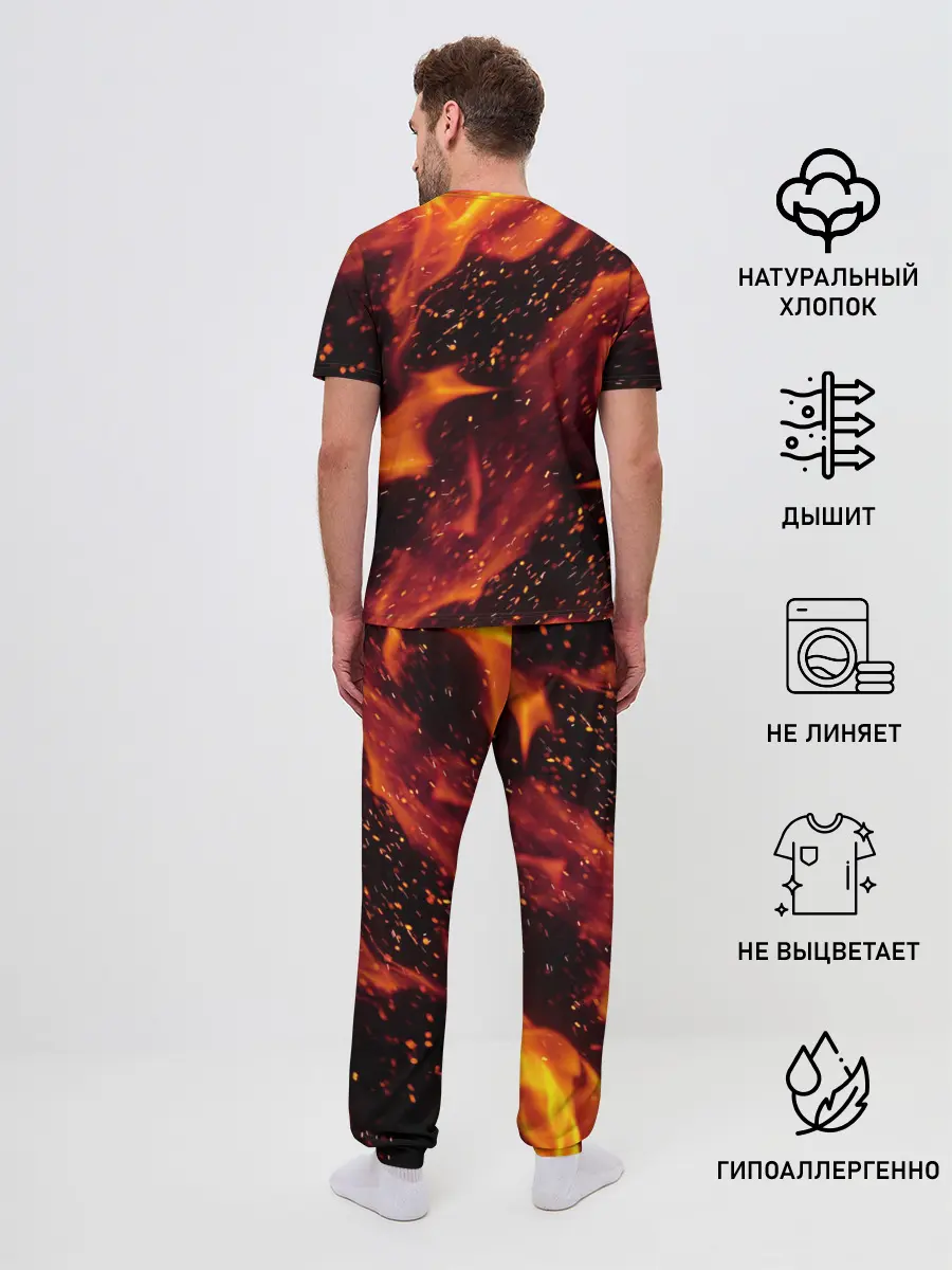 Мужская пижама с брюками / БИТКОИН ОГОНЬ