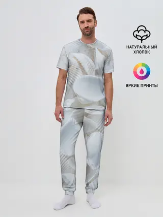 Мужская пижама с брюками / Ракушки