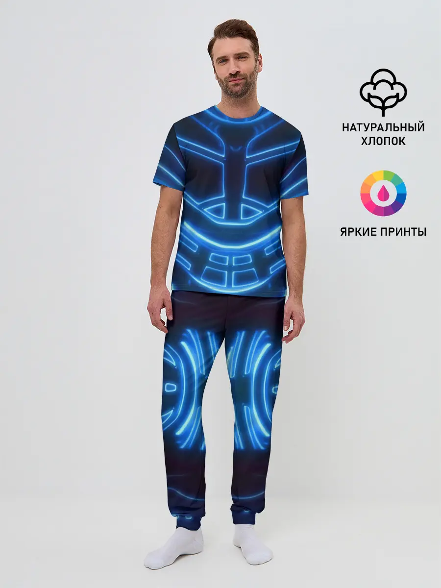 Мужская пижама с брюками / Неоновая броня | Neon Armor