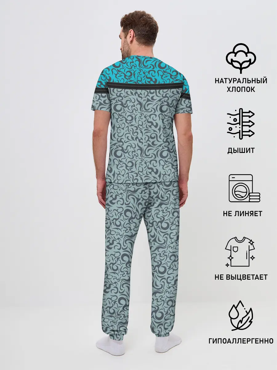 Мужская пижама с брюками / Снежный вихрь