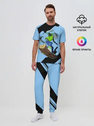 Мужская пижама с брюками / Волк