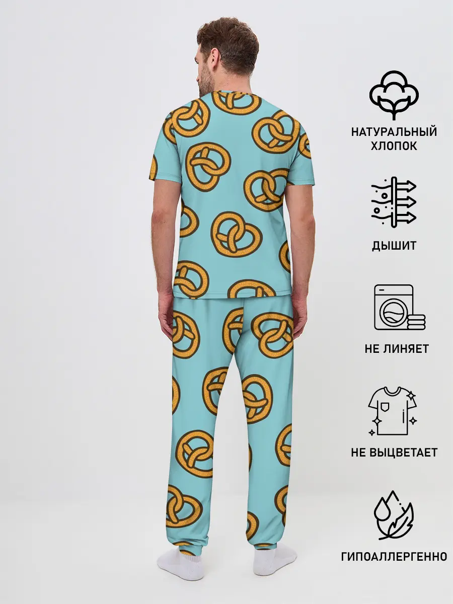 Мужская пижама с брюками / Крендели
