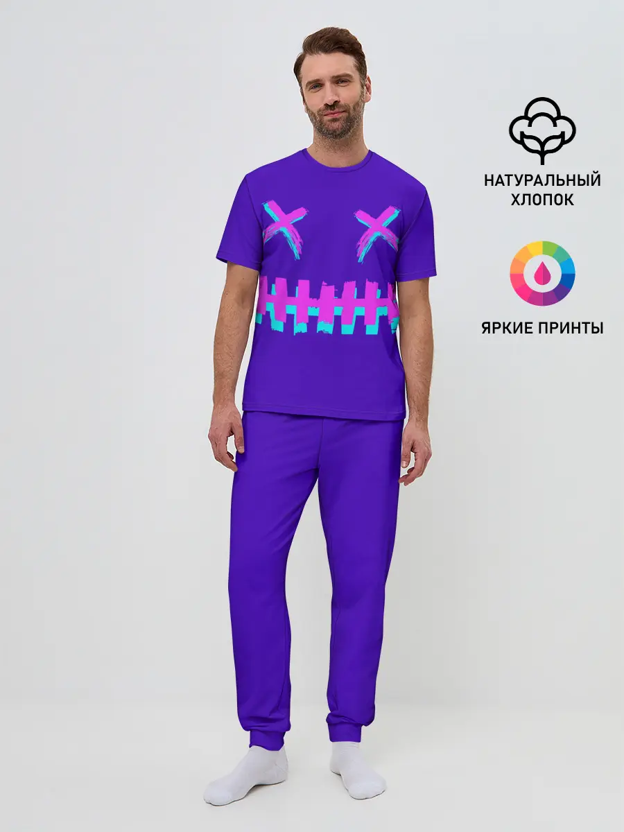 Мужская пижама с брюками / CYBERSTYLE PURPLE EVIL