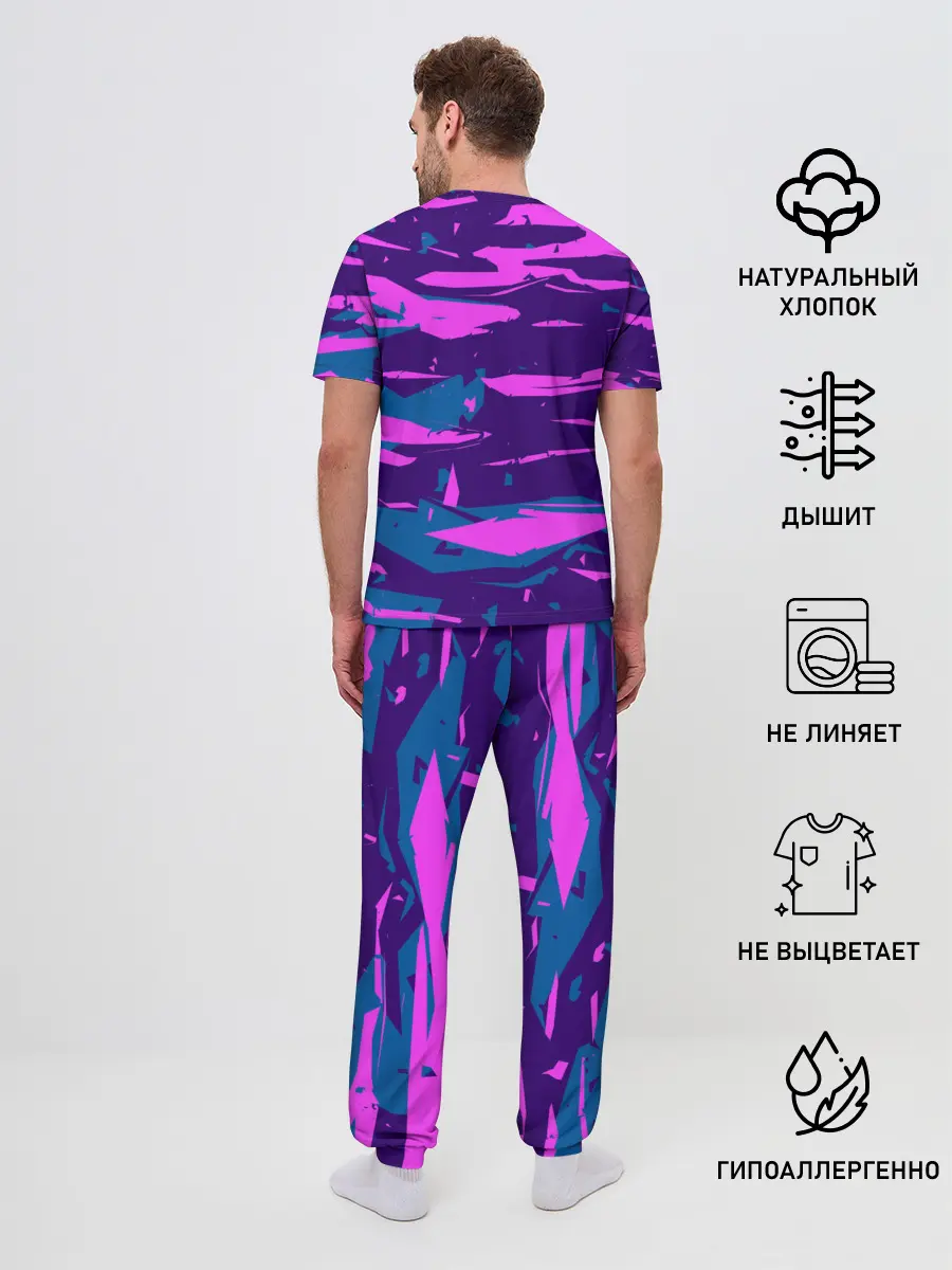 Мужская пижама с брюками / CYBERSTYLE NEON CAMOUFLAGE