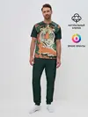 Мужская пижама с брюками / Огненный Тигр в Цветах