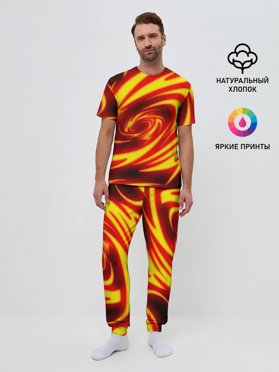 Мужская пижама с брюками / ОГНЕННЫЕ ВОЛНЫ | FIRE STRIPES