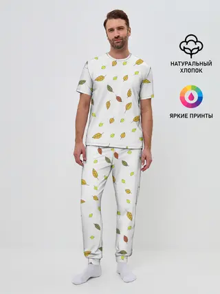 Мужская пижама с брюками / Листопад