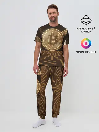 Мужская пижама с брюками / Биткоин