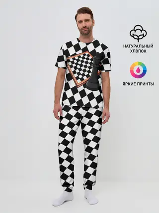 Мужская пижама с брюками / Шахматы