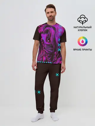 Мужская пижама с брюками / Киберпанк