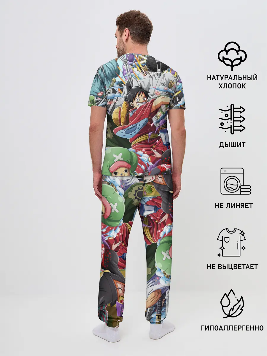 Мужская пижама с брюками / One Piece стикербомбинг