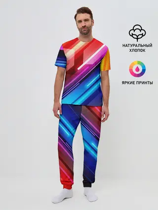 Мужская пижама с брюками / НЕОН