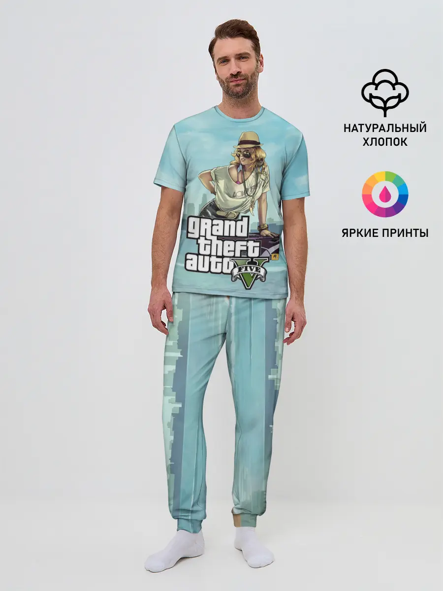 Мужская пижама с брюками / Grand Theft Auto 5 девушка