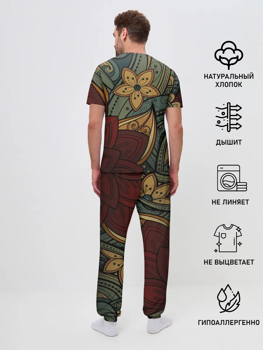 Мужская пижама с брюками / Меладзе Цветы | Мандала