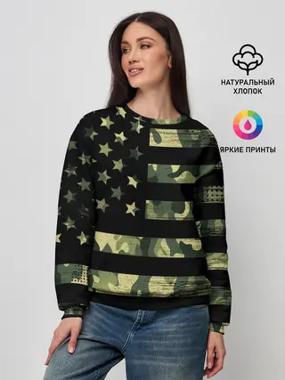 Женский свитшот / American Flag Camo