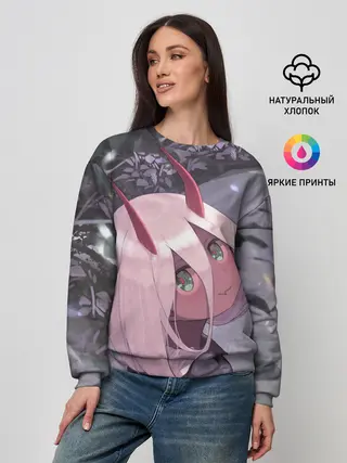 Женский свитшот / Ноль два арт серый