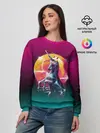 Женский свитшот / РЕТРО ЕДИНОРОГ НЕОН