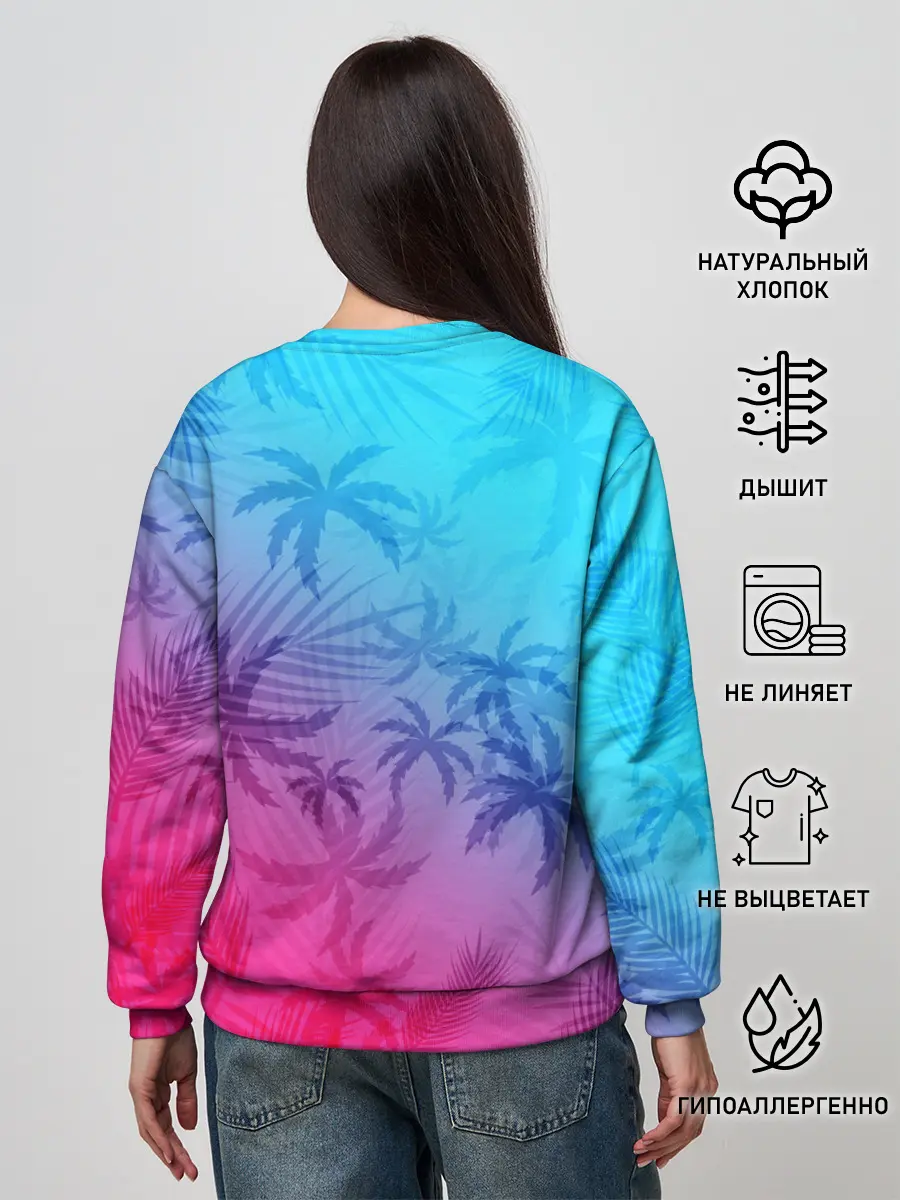Женский свитшот / НЕОНОВЫЕ ПАЛЬМЫ / NEON