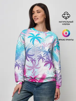 Женский свитшот / НЕОНОВЫЕ ПАЛЬМЫ