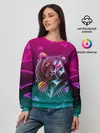 Женский свитшот / RETRO CYBER BEAR NEON