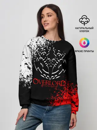 Женский свитшот / Оверлорд лого краснобелый