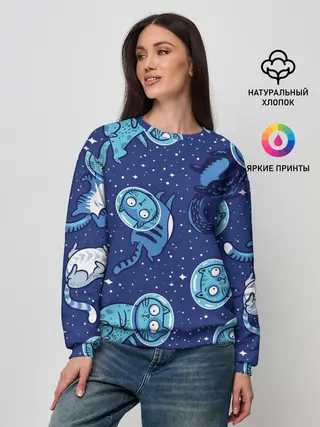 Женский свитшот / Кот Космонавт