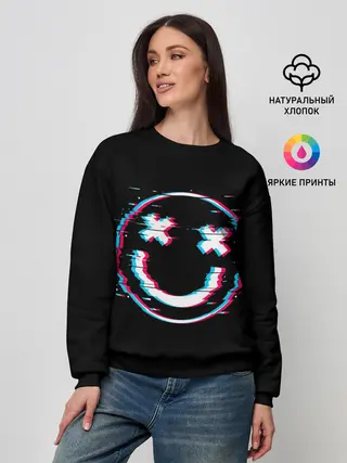 Женский свитшот / Glitch Smile