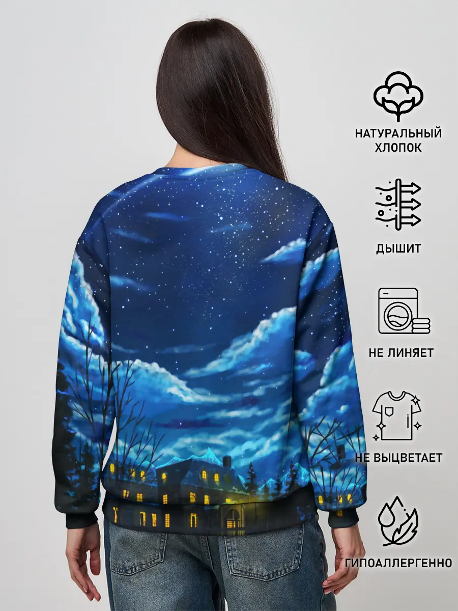 Женский свитшот / ЗИМНЯЯ НОЧЬ