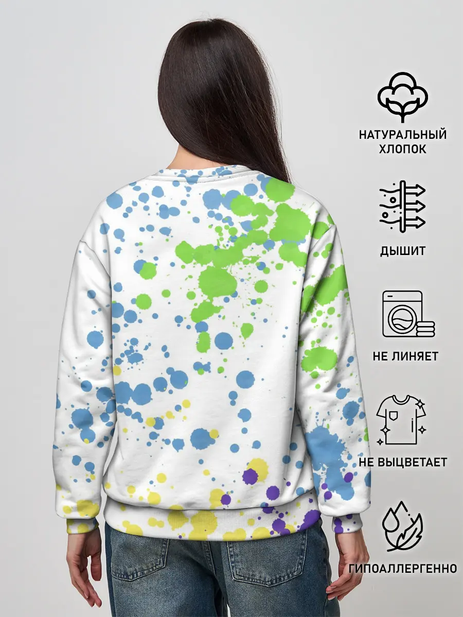 Женский свитшот / Jojo зеленые пятна