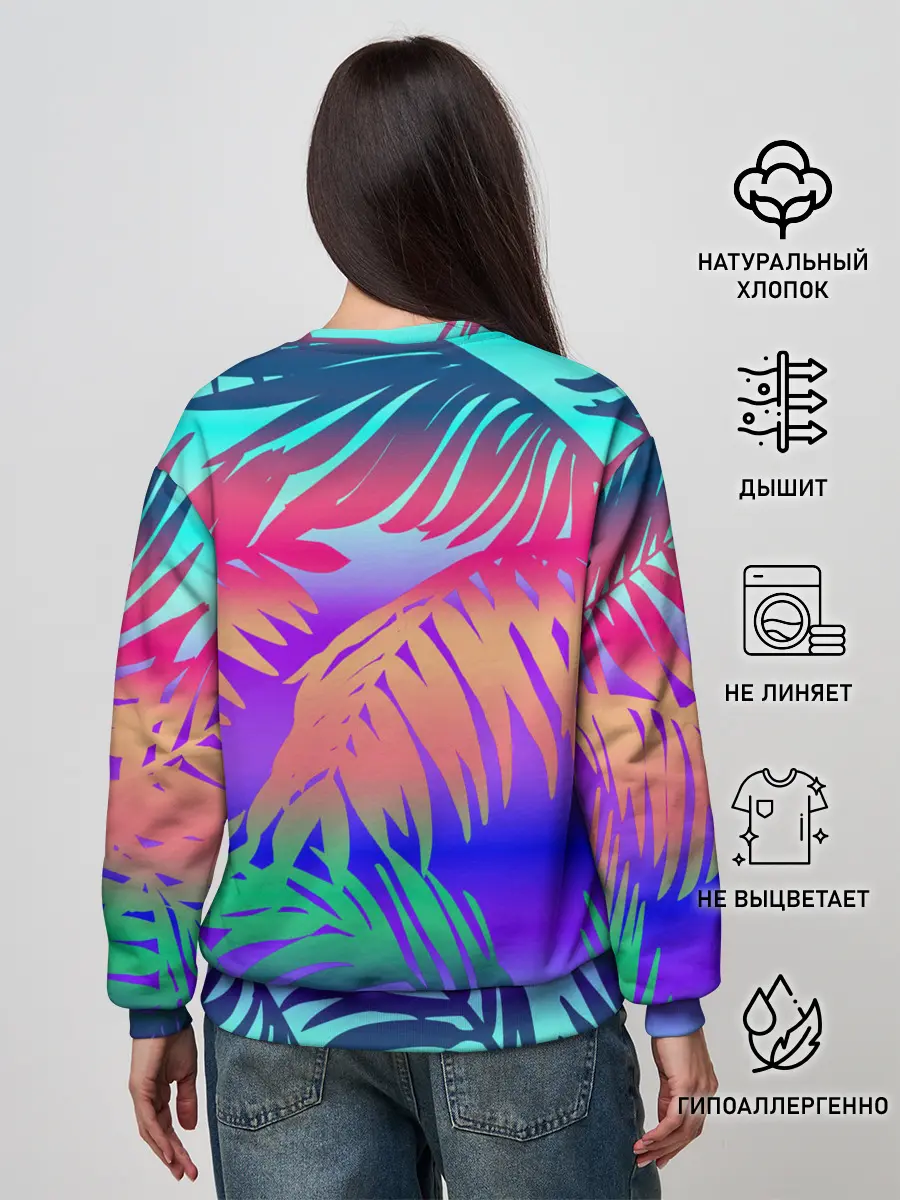 Женский свитшот / НЕОНОВЫЕ ПАЛЬМЫ