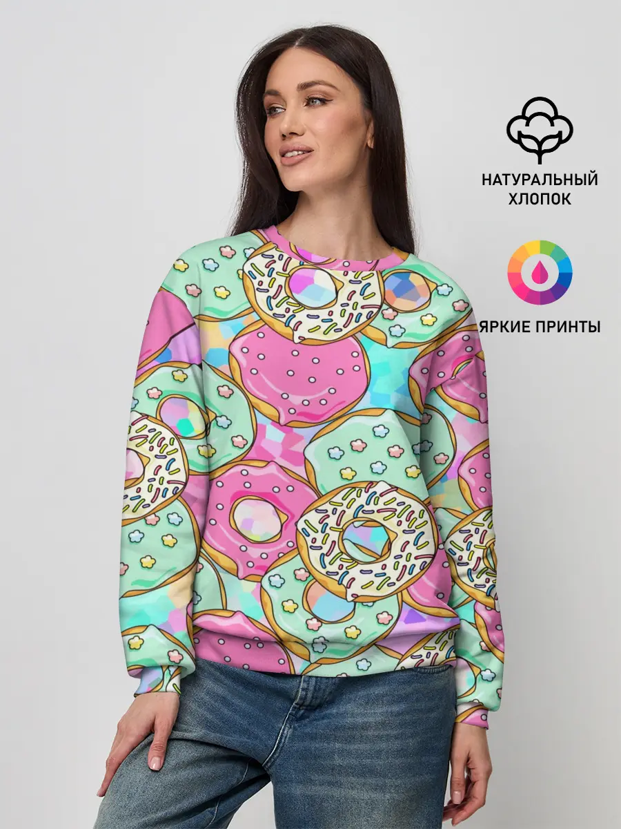Женский свитшот / Пончики