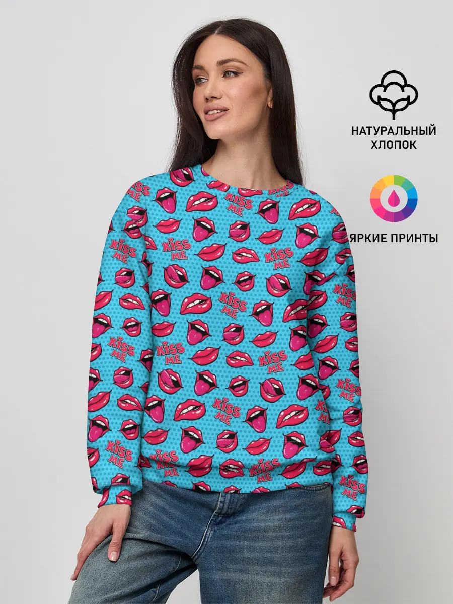 Женский свитшот / Губы. Поп-арт