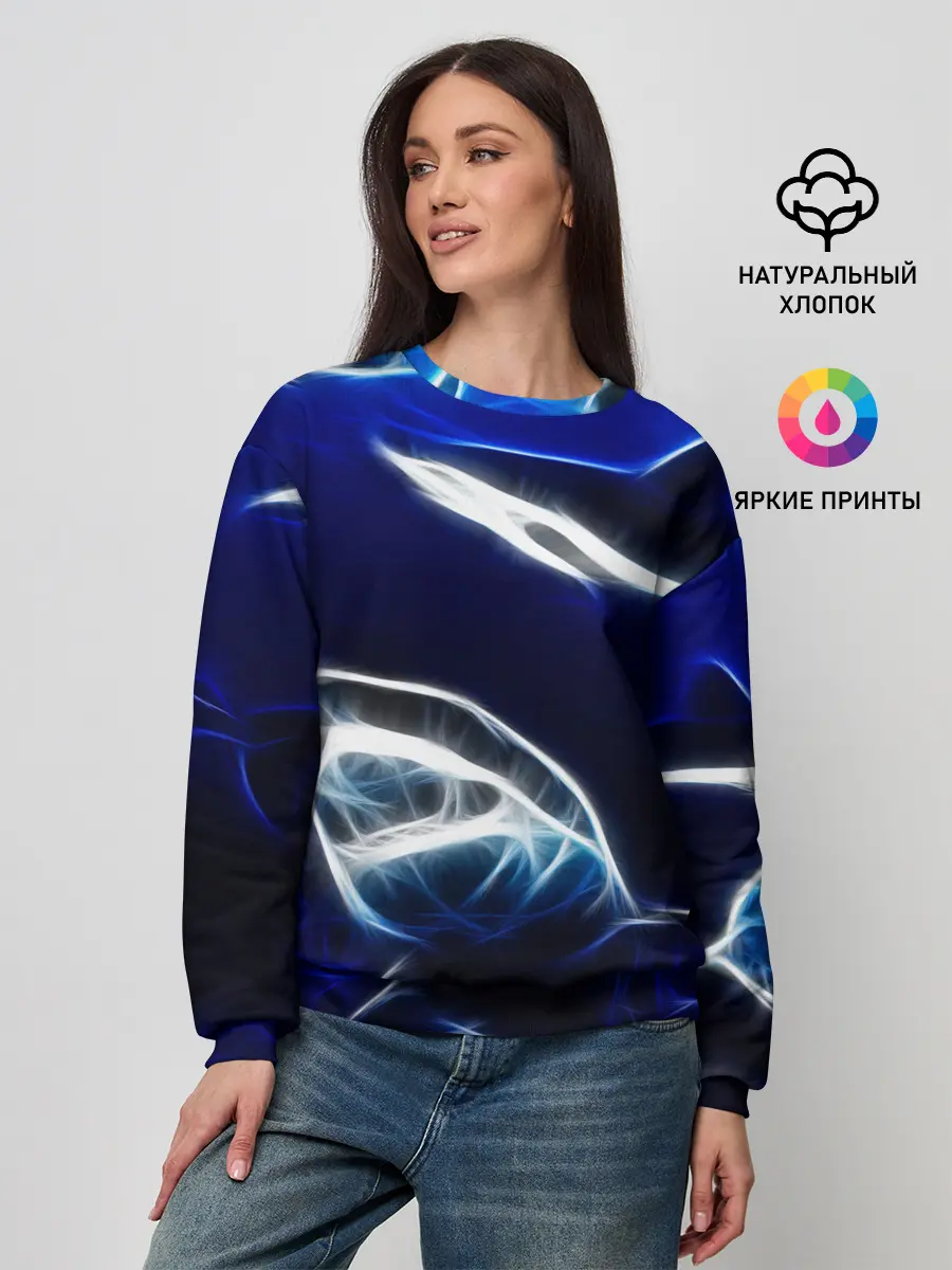 Женский свитшот / ДЕЛЬФИН В МОРЕ.