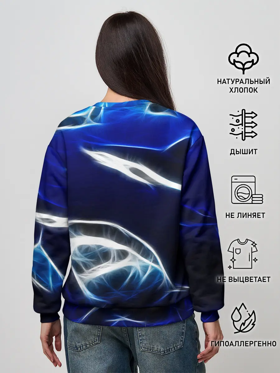 Женский свитшот / ДЕЛЬФИН В МОРЕ.