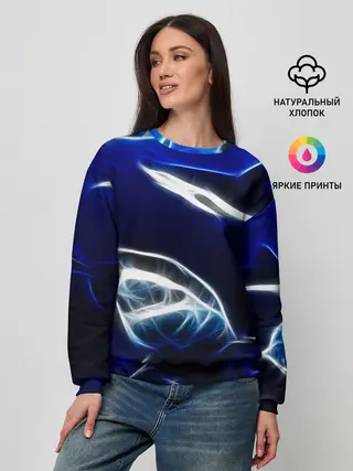 Женский свитшот / ДЕЛЬФИН В МОРЕ.