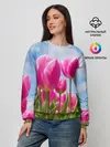 Женский свитшот / Розовые тюльпаны