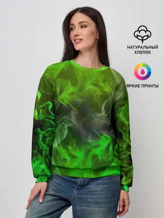 Женский свитшот / ЗЕЛЁНЫЙ ОГОНЬ