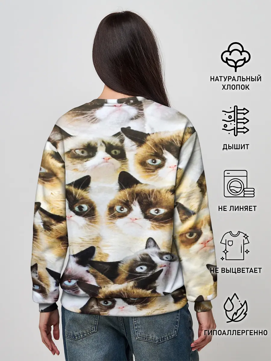 Женский свитшот / КОТ МЕМ