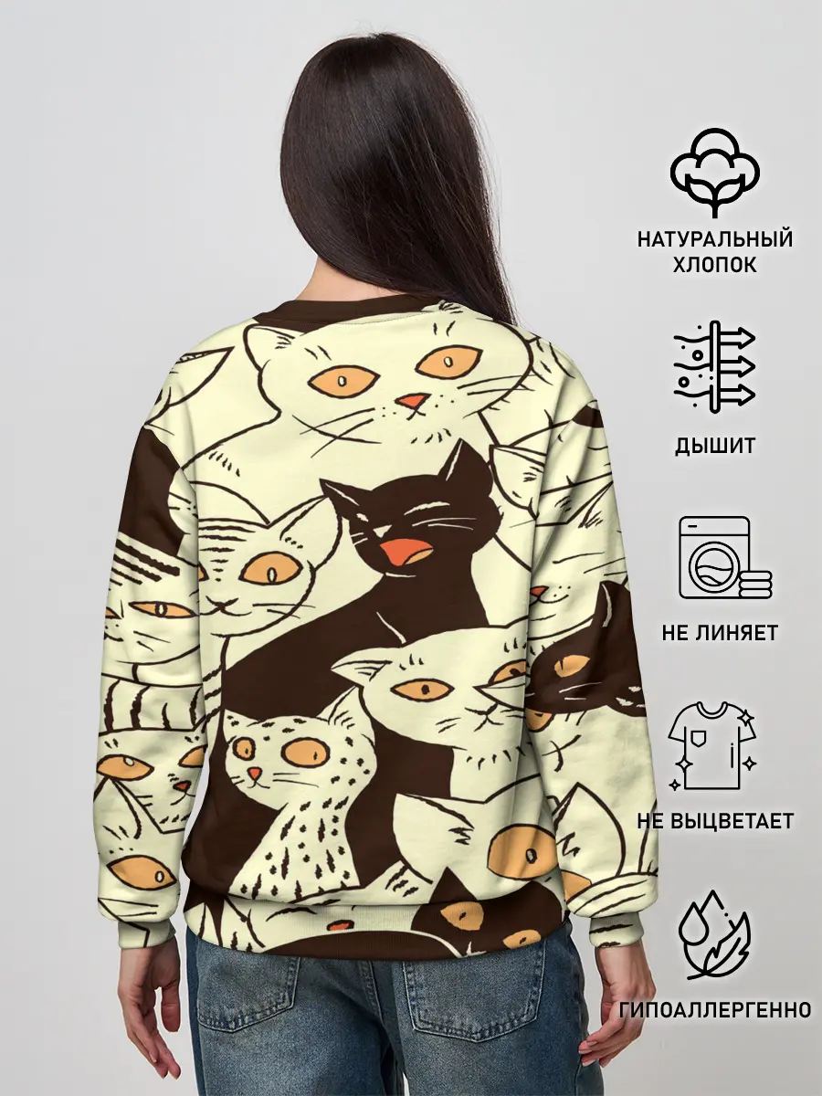 Женский свитшот / КОТЯТА ПАТТЕРН