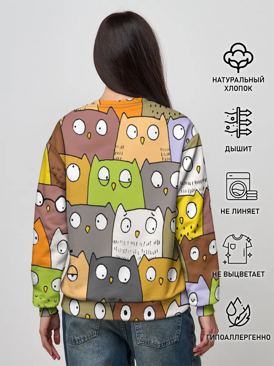Женский свитшот / СОВЫ КОТИКИ