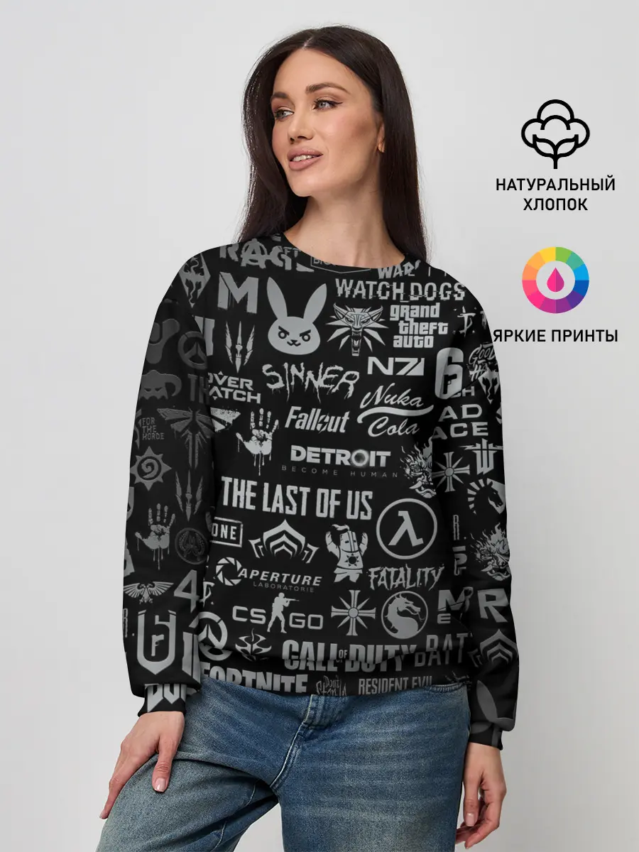 Женский свитшот / ЛОГОТИПЫ ИГР / LOGO GAMES