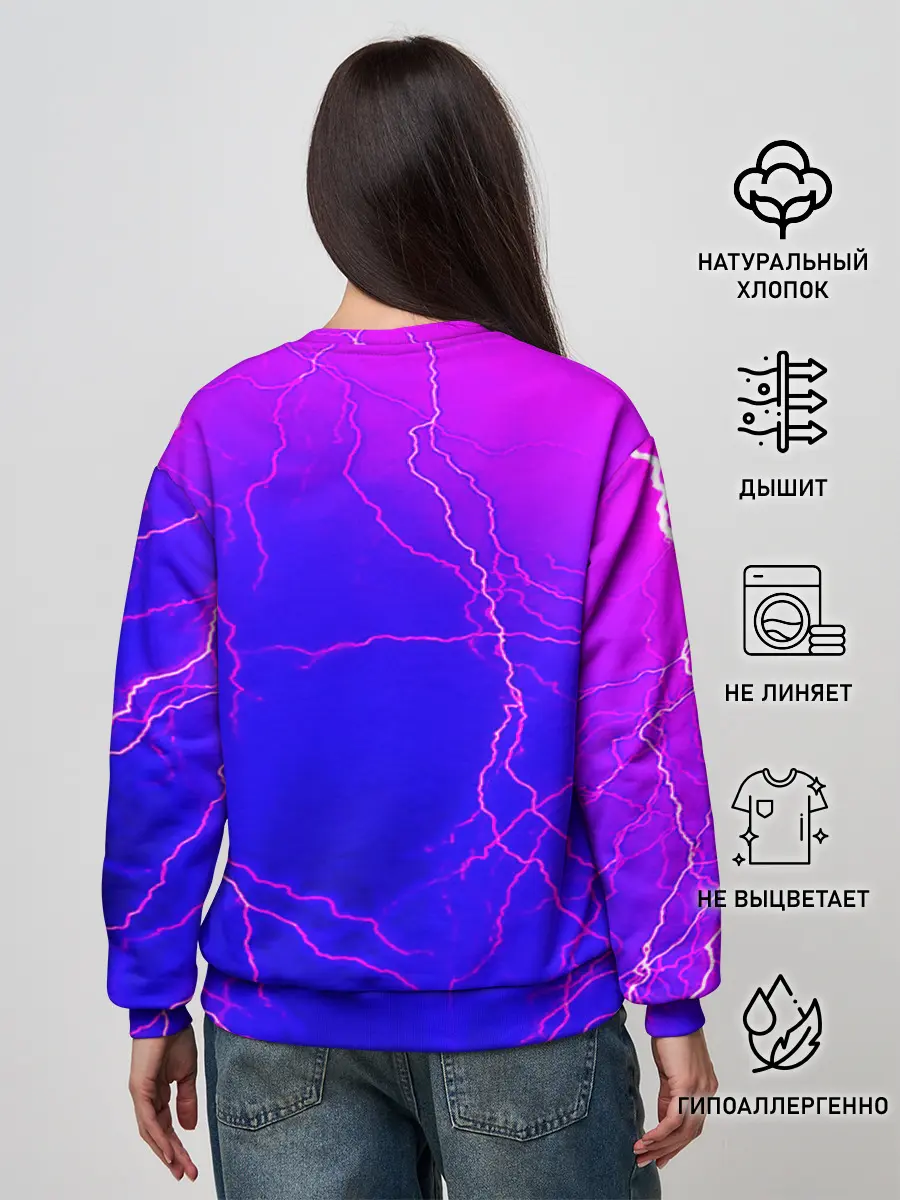 Женский свитшот / НЕОНОВАЯ МОЛНИЯ