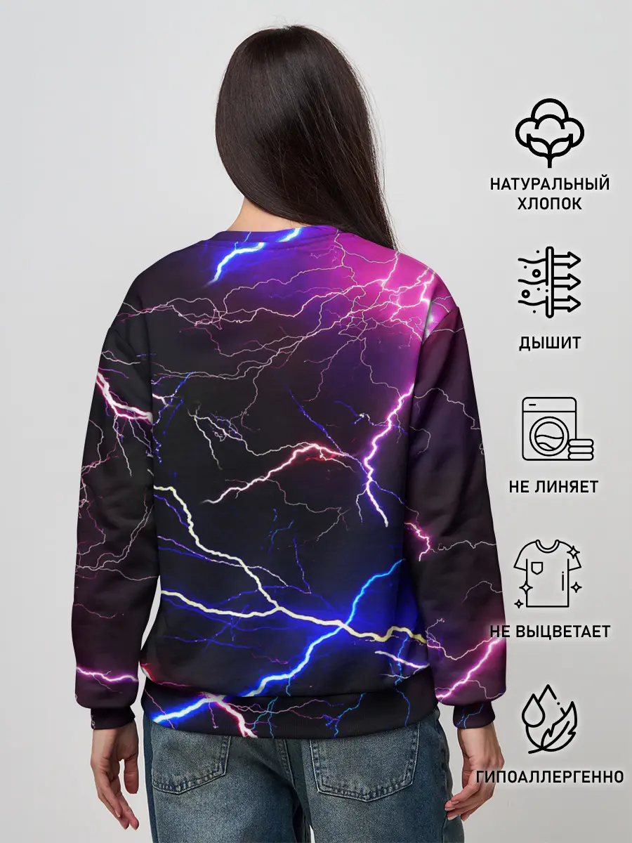 Женский свитшот / НЕОНОВЫЕ МОЛНИИ