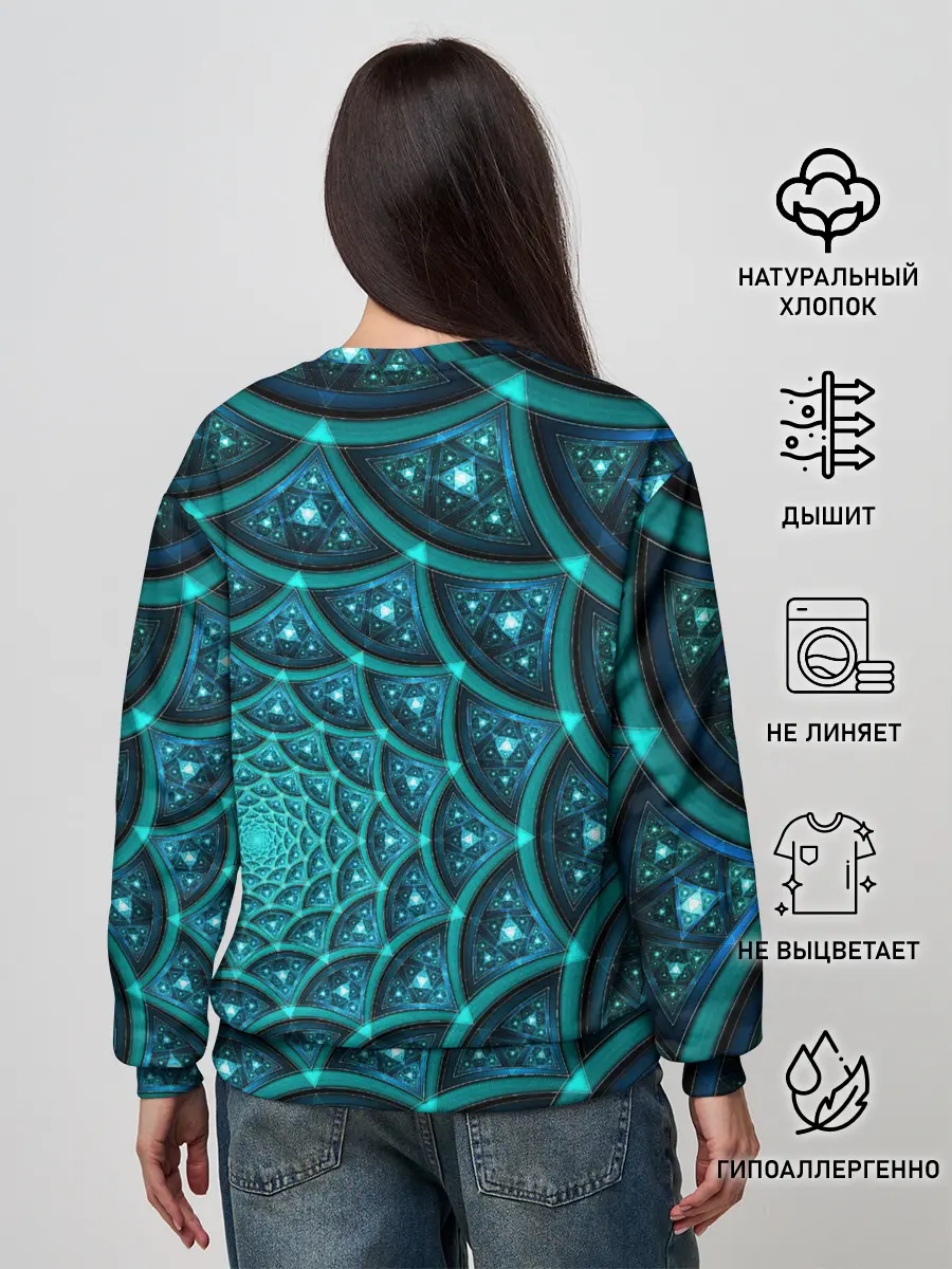 Женский свитшот / Асимметрия узор круги фигуры