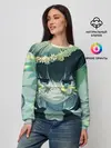 Женский свитшот / аниме школьница маска цветы